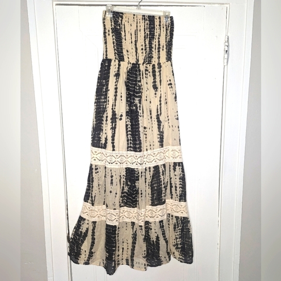 Forever 21 Tie Dye Ivory Maxi Dress Size Small - Picture 1 of 7